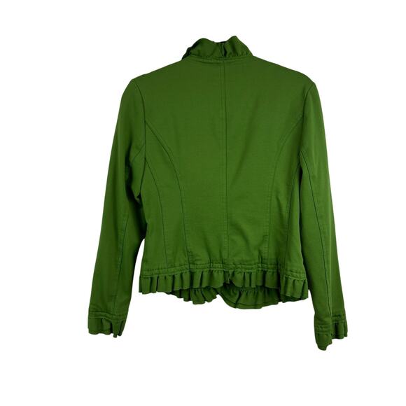 INC Emerald Green Ruffle Trim Jacket – Vintage Inspired Art Teacher – Women’s M - Picture 3 of 8